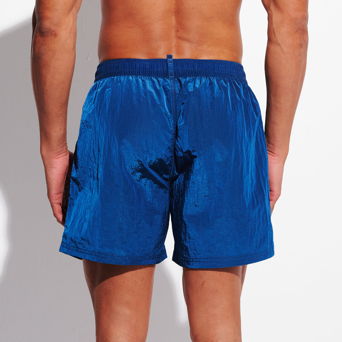 DESMIIT Men's Fashion Swim Board Shorts, Glossy Fabric Quick‑Dry Breathable Summer Beach Trunks B4695
