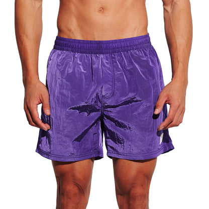DESMIIT Men's Fashion Swim Board Shorts, Glossy Fabric Quick‑Dry Breathable Summer Beach Trunks B4695
