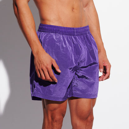 DESMIIT Men's Fashion Swim Board Shorts, Glossy Fabric Quick‑Dry Breathable Summer Beach Trunks B4695
