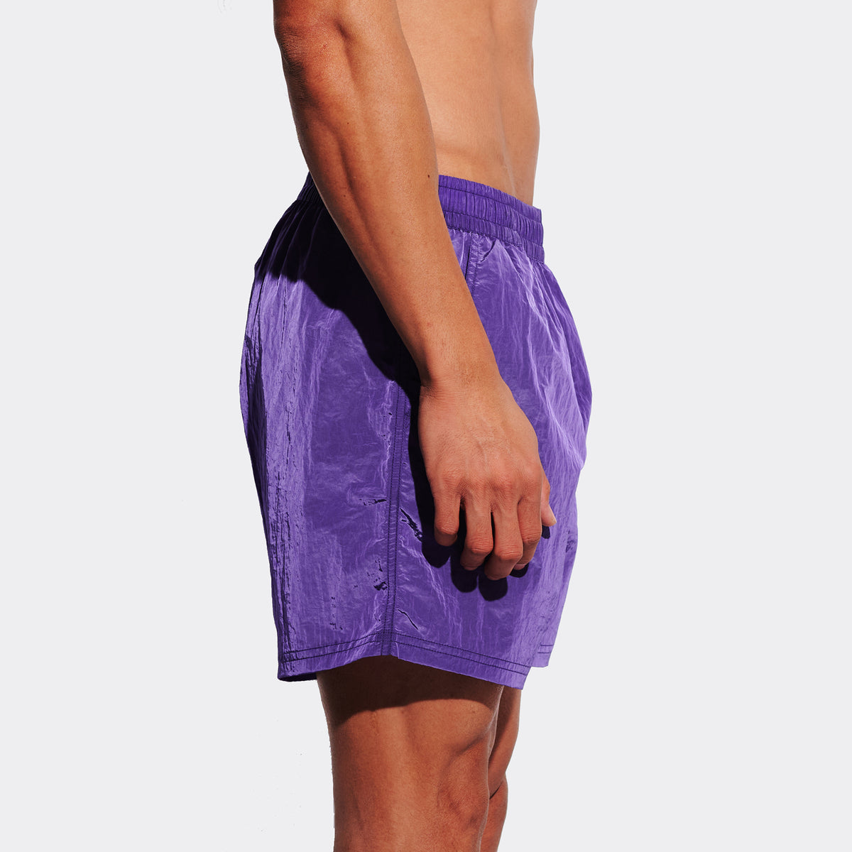 DESMIIT Men's Fashion Swim Board Shorts, Glossy Fabric Quick‑Dry Breathable Summer Beach Trunks B4695