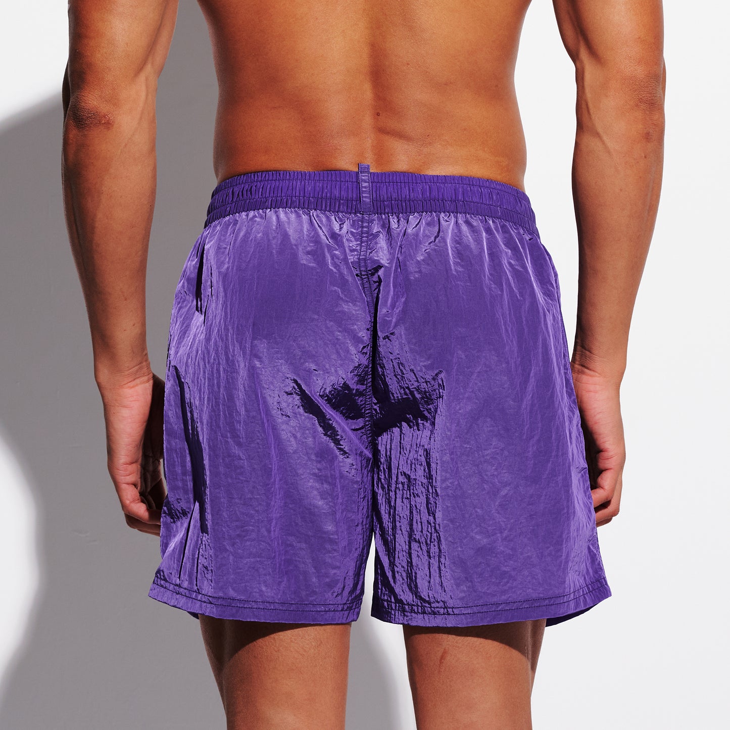 DESMIIT Men's Fashion Swim Board Shorts, Glossy Fabric Quick‑Dry Breathable Summer Beach Trunks B4695