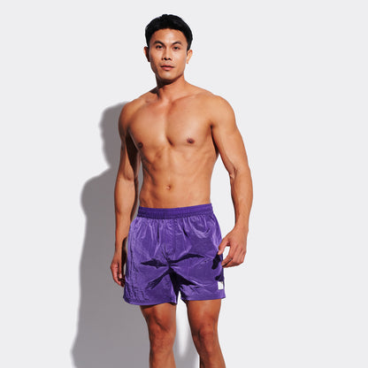 DESMIIT Men's Fashion Swim Board Shorts, Glossy Fabric Quick‑Dry Breathable Summer Beach Trunks B4695