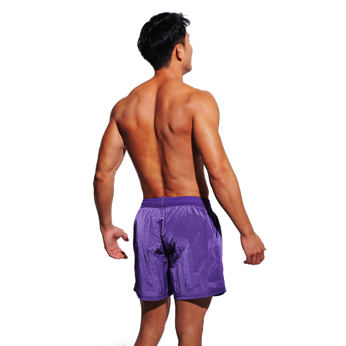 DESMIIT Men's Fashion Swim Board Shorts, Glossy Fabric Quick‑Dry Breathable Summer Beach Trunks B4695