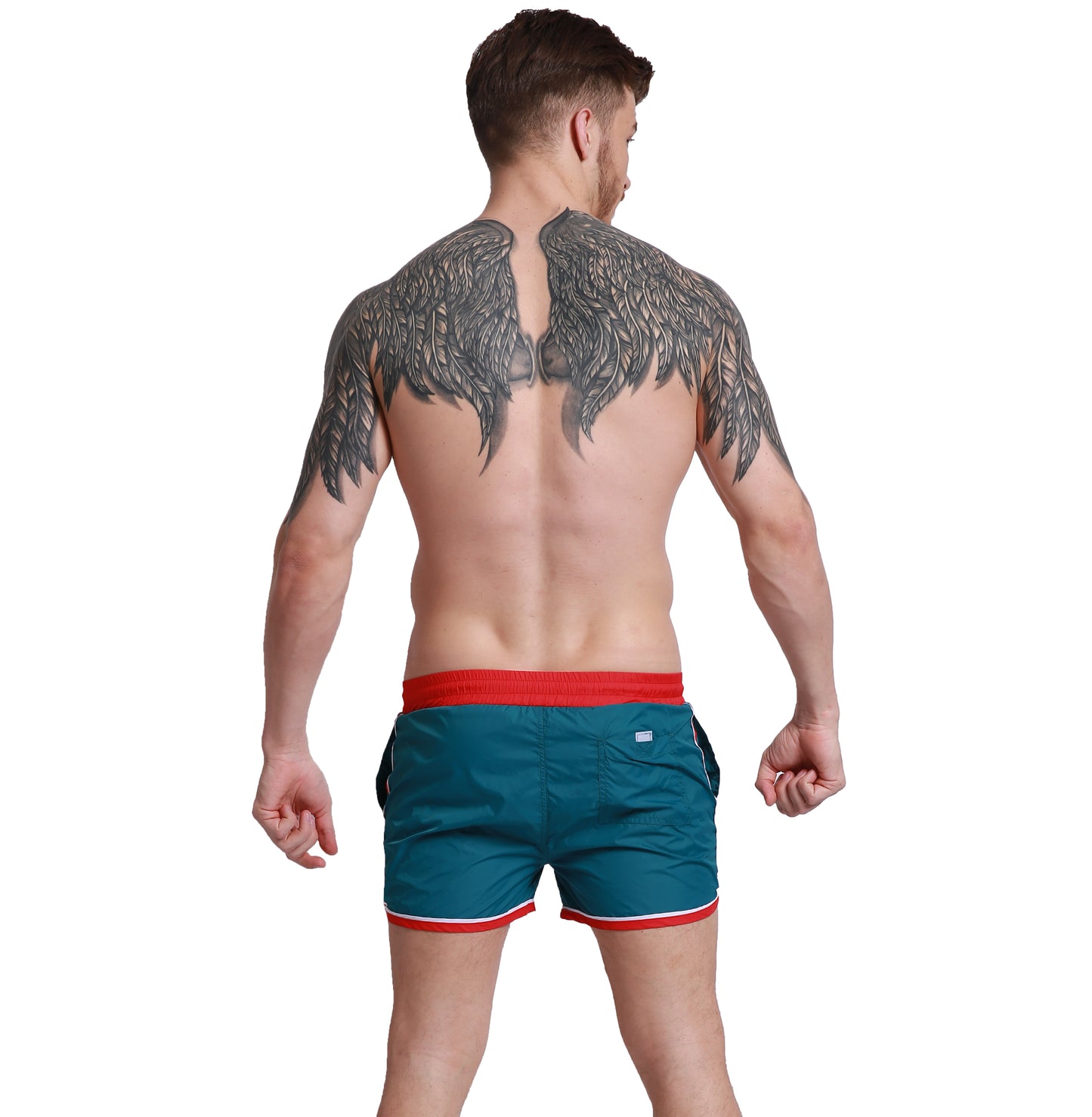 Men's Pockets Board Shorts Lightweight Quick-Dry Drawstring Swimwear Bottoms G302