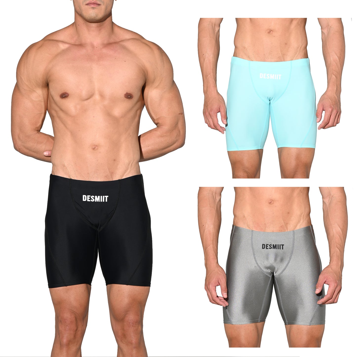 Men's Solid Drawstring Mid-Length Swim Trunks | Quick-Dry Shapewear Sports Swimwear S5525