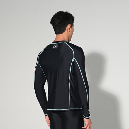 Men's Zip-Up Athletic Compression T-Shirt, UPF 50+ Sun Protection Base Layer for Hiking & Swimming  T5508
