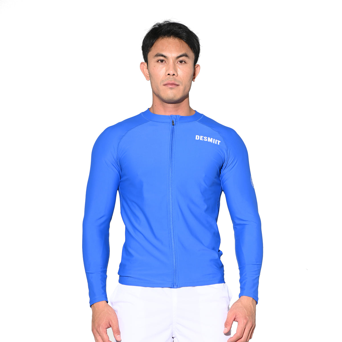 Men's Zip-Up Compression Long Sleeve T-Shirt, Sun Protection Base Layer for Running Hiking Workout  5509