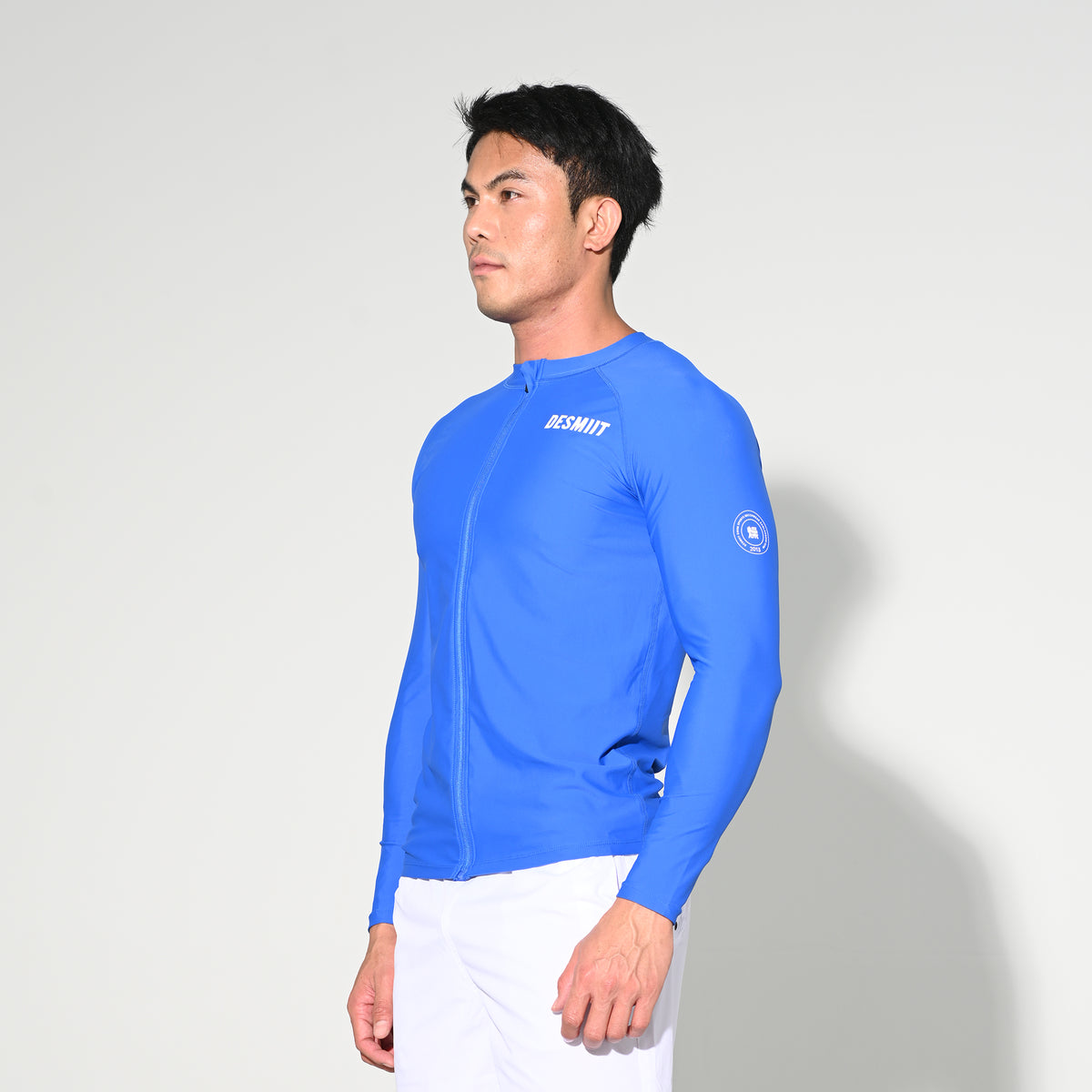 Men's Zip-Up Compression Long Sleeve T-Shirt, Sun Protection Base Layer for Running Hiking Workout  5509