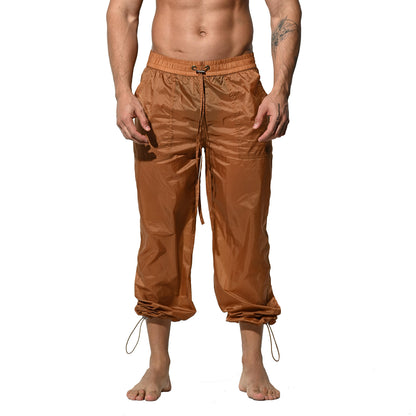 Desmiit Men's Lightweight See-Through Translucent Unlined Solid Long Beach Pants UV Blocking B1129