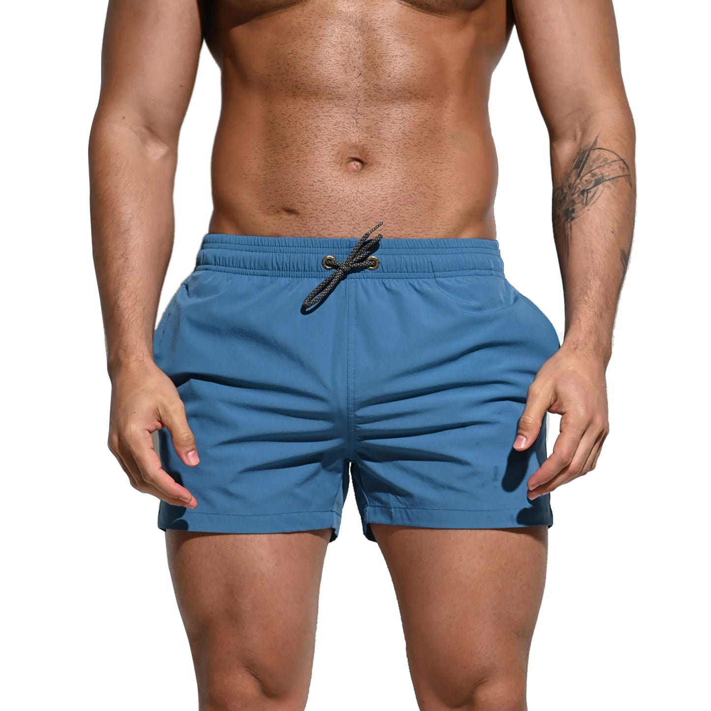 DESMIIT Men's Extra Short Board Shorts Fast-Dry Sports Gym Shorts Swimwear 2-point shorts B2101