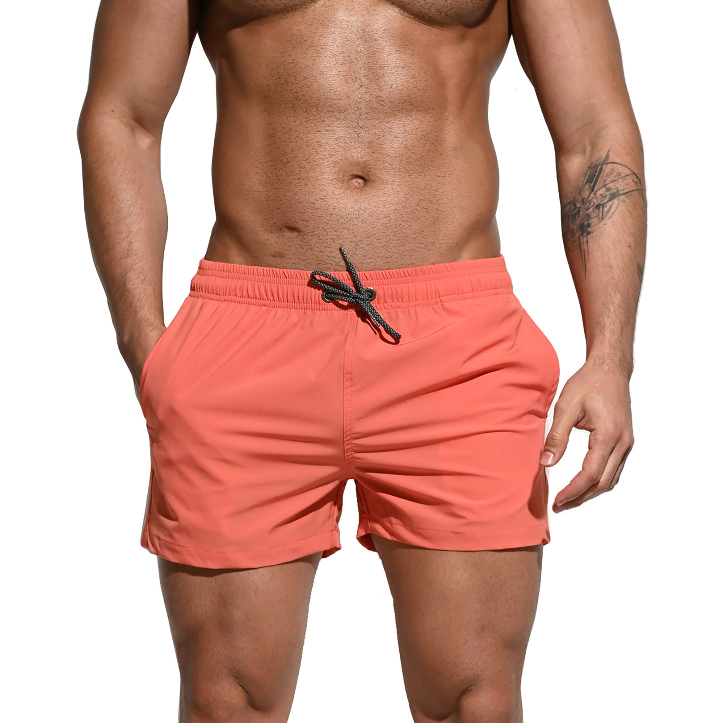 DESMIIT Men's Extra Short Board Shorts Fast-Dry Sports Gym Shorts Swimwear 2-point shorts B2101