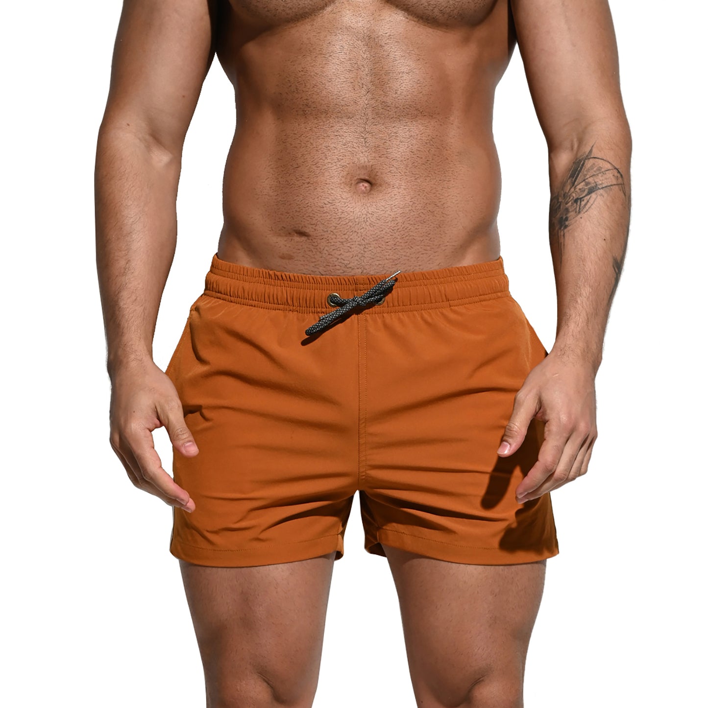 DESMIIT Men's Extra Short Board Shorts Fast-Dry Sports Gym Shorts Swimwear 2-point shorts B2101