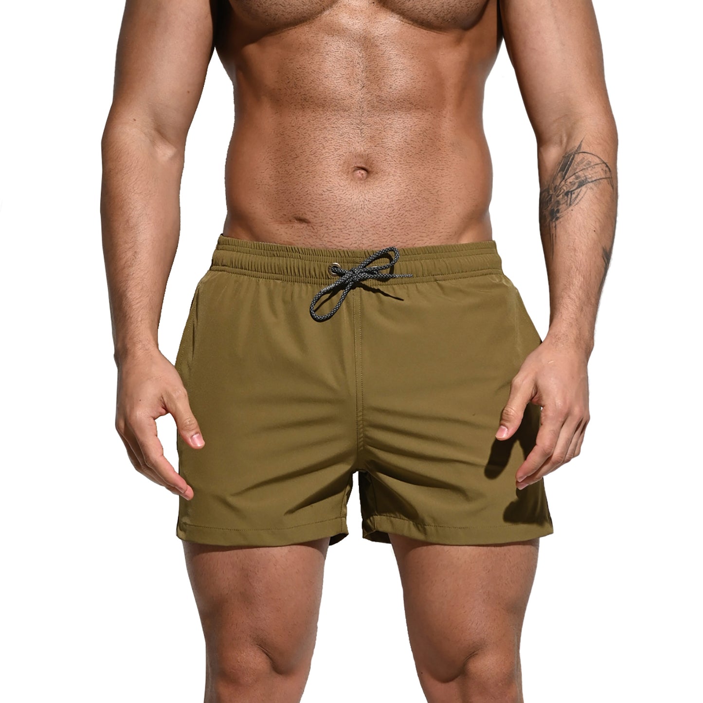 DESMIIT Men's Extra Short Board Shorts Fast-Dry Sports Gym Shorts Swimwear 2-point shorts B2101