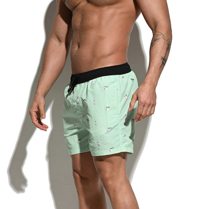 DESMIIT Men's Striped Vacation Board Shorts Quick Dry Surfing Swimwear two-part shorts vacation swimming B2103