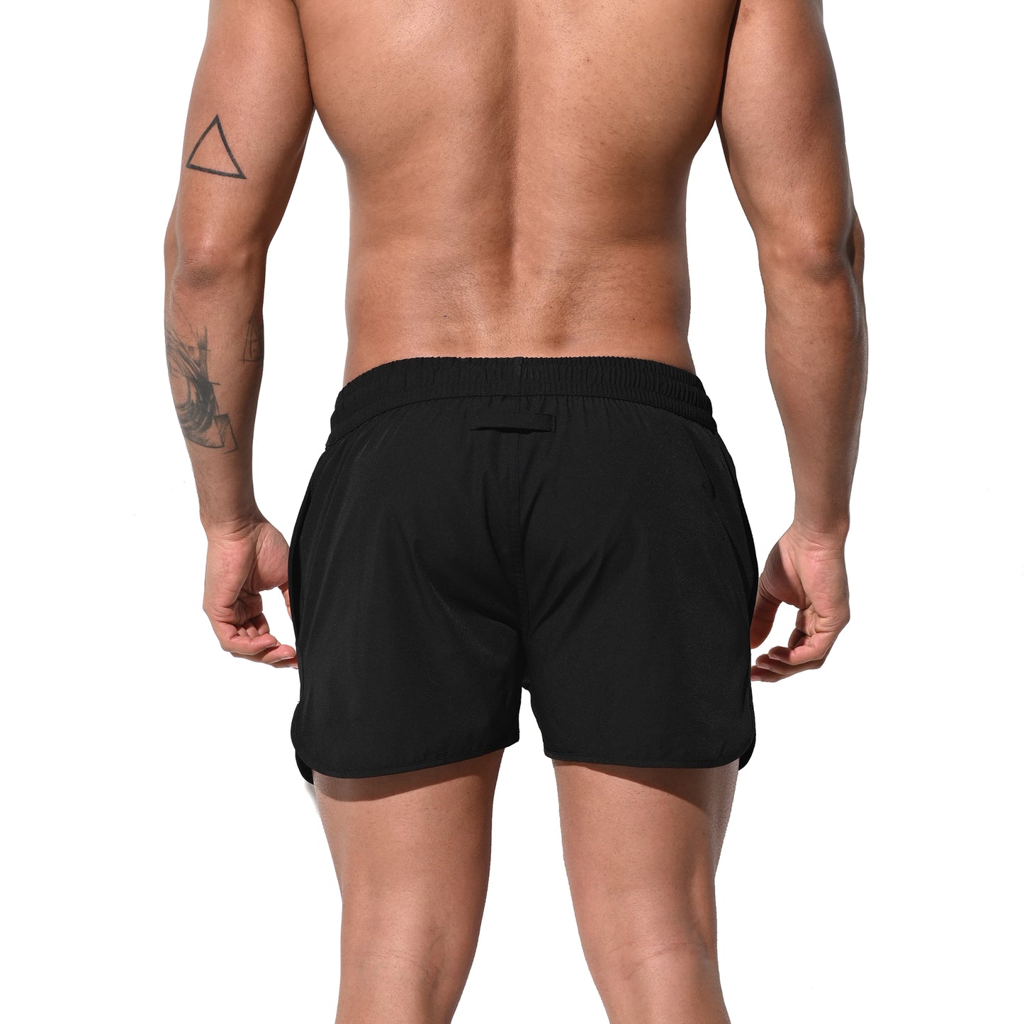 DESMIIT Men's Solid Ultra‑Short Feather‑Light Quick Dry Drawstring Board Shorts with Pockets Lightweight for Gym Beach Aerobics B2233