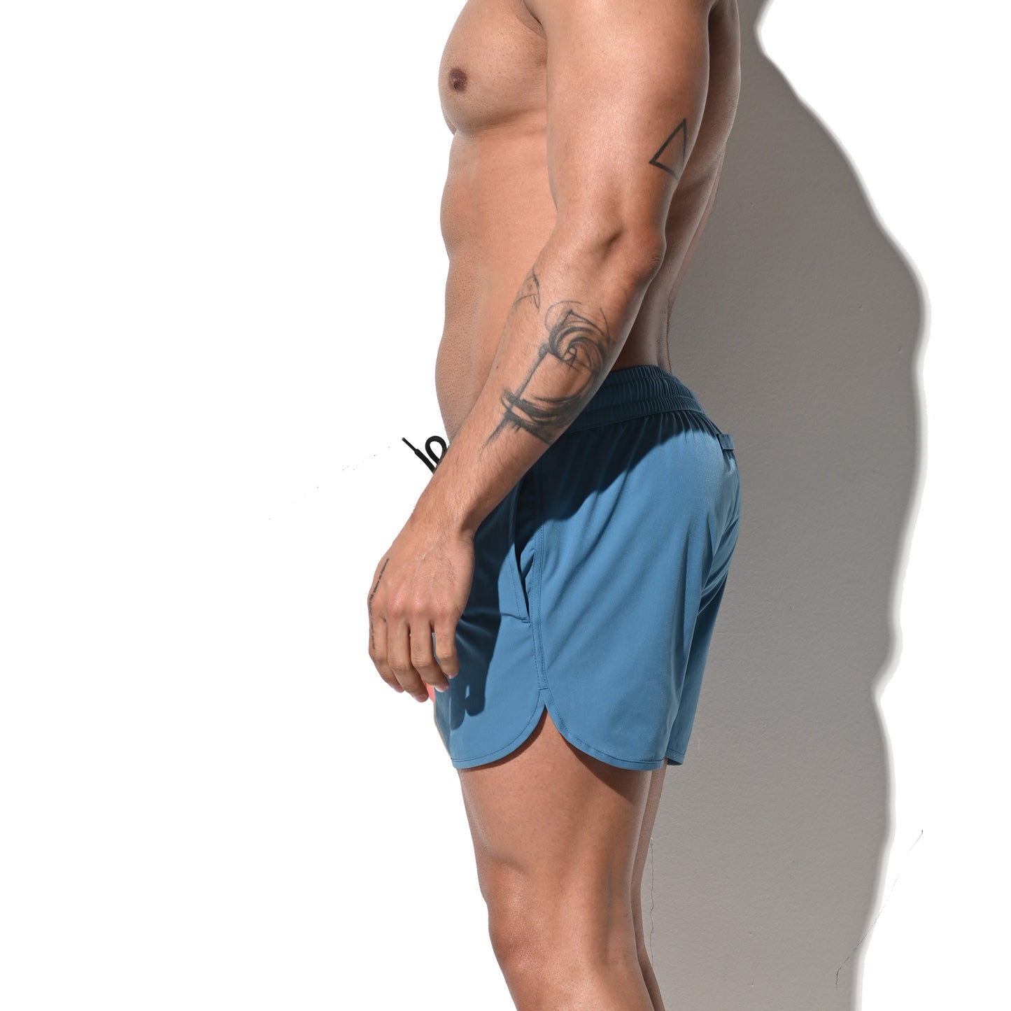 DESMIIT Men's Solid Ultra‑Short Feather‑Light Quick Dry Drawstring Board Shorts with Pockets Lightweight for Gym Beach Aerobics B2233