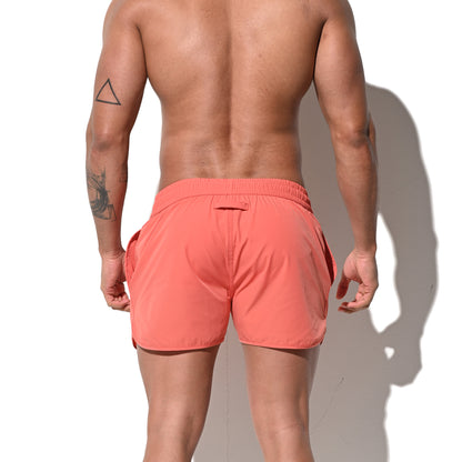 DESMIIT Men's Solid Ultra‑Short Feather‑Light Quick Dry Drawstring Board Shorts with Pockets Lightweight for Gym Beach Aerobics B2233