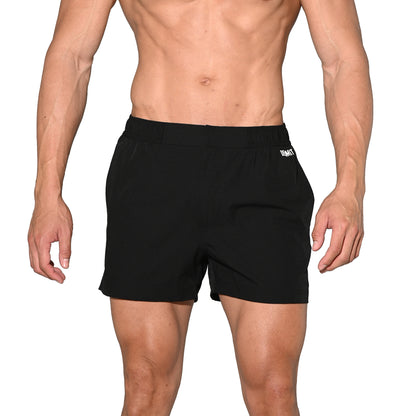 DESMIIT Men's Lightweight Quick Dry Solid Ultra‑Short Drawstring Board Shorts with Pockets for Gym Beach Aerobics B2576