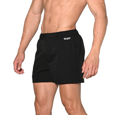 DESMIIT Men's Lightweight Quick Dry Solid Ultra‑Short Drawstring Board Shorts with Pockets for Gym Beach Aerobics B2576