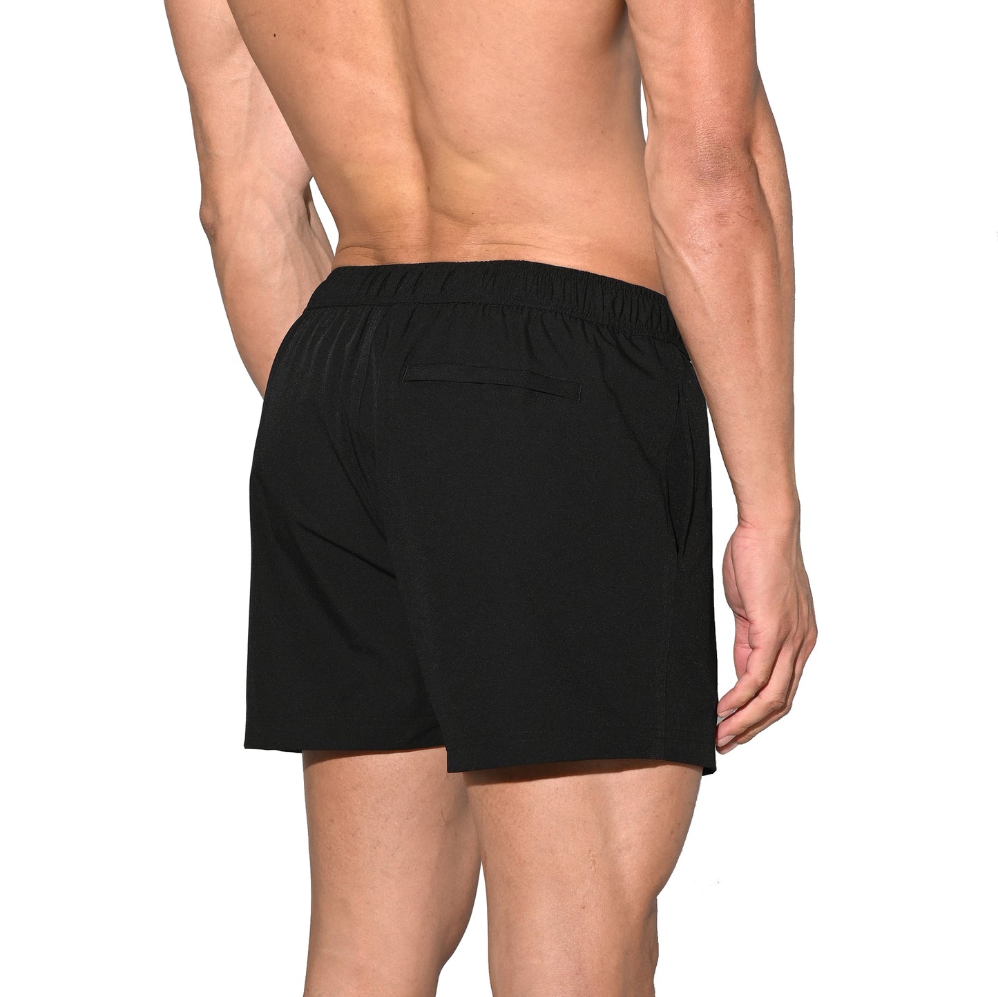 DESMIIT Men's Lightweight Quick Dry Solid Ultra‑Short Drawstring Board Shorts with Pockets for Gym Beach Aerobics B2576
