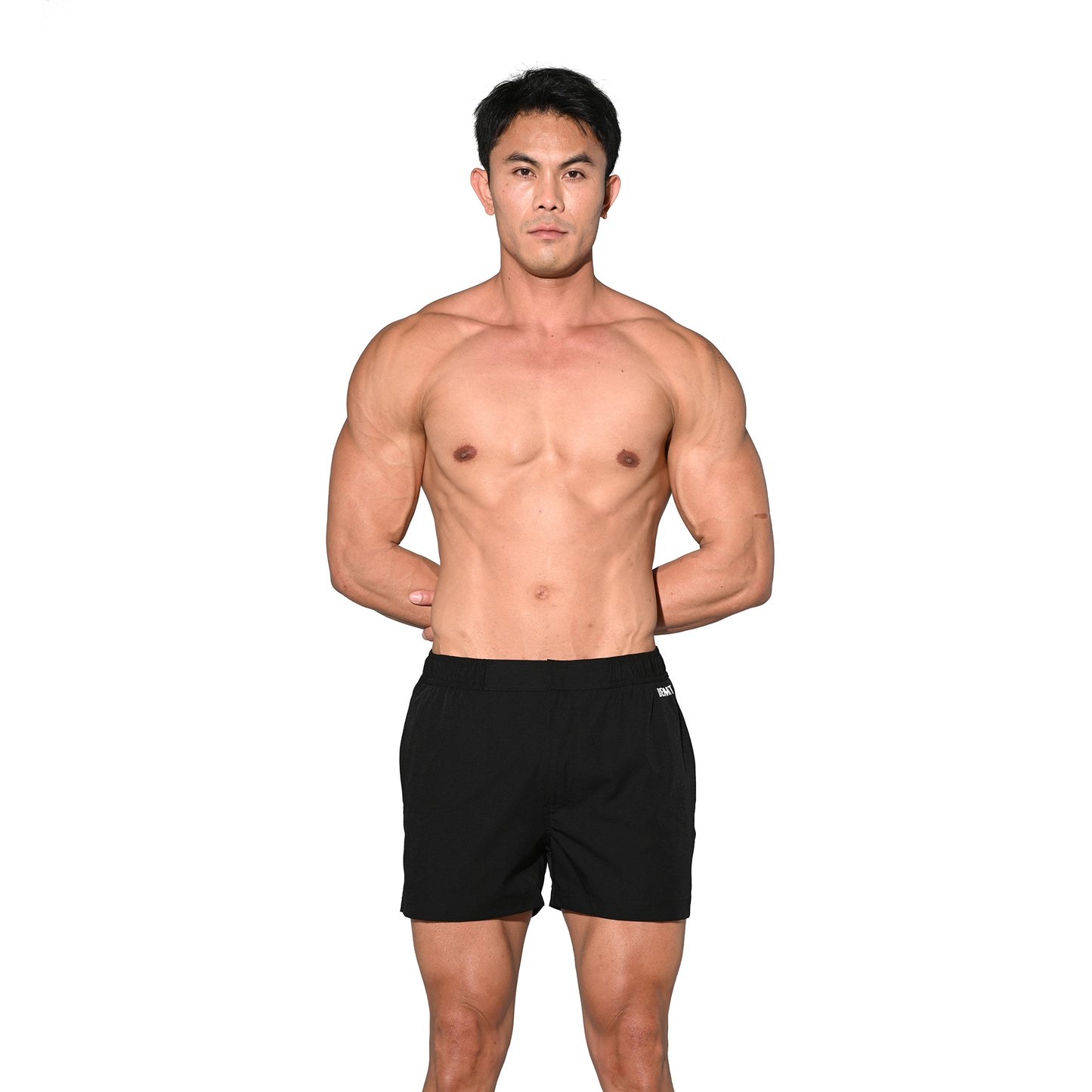 DESMIIT Men's Lightweight Quick Dry Solid Ultra‑Short Drawstring Board Shorts with Pockets for Gym Beach Aerobics B2576