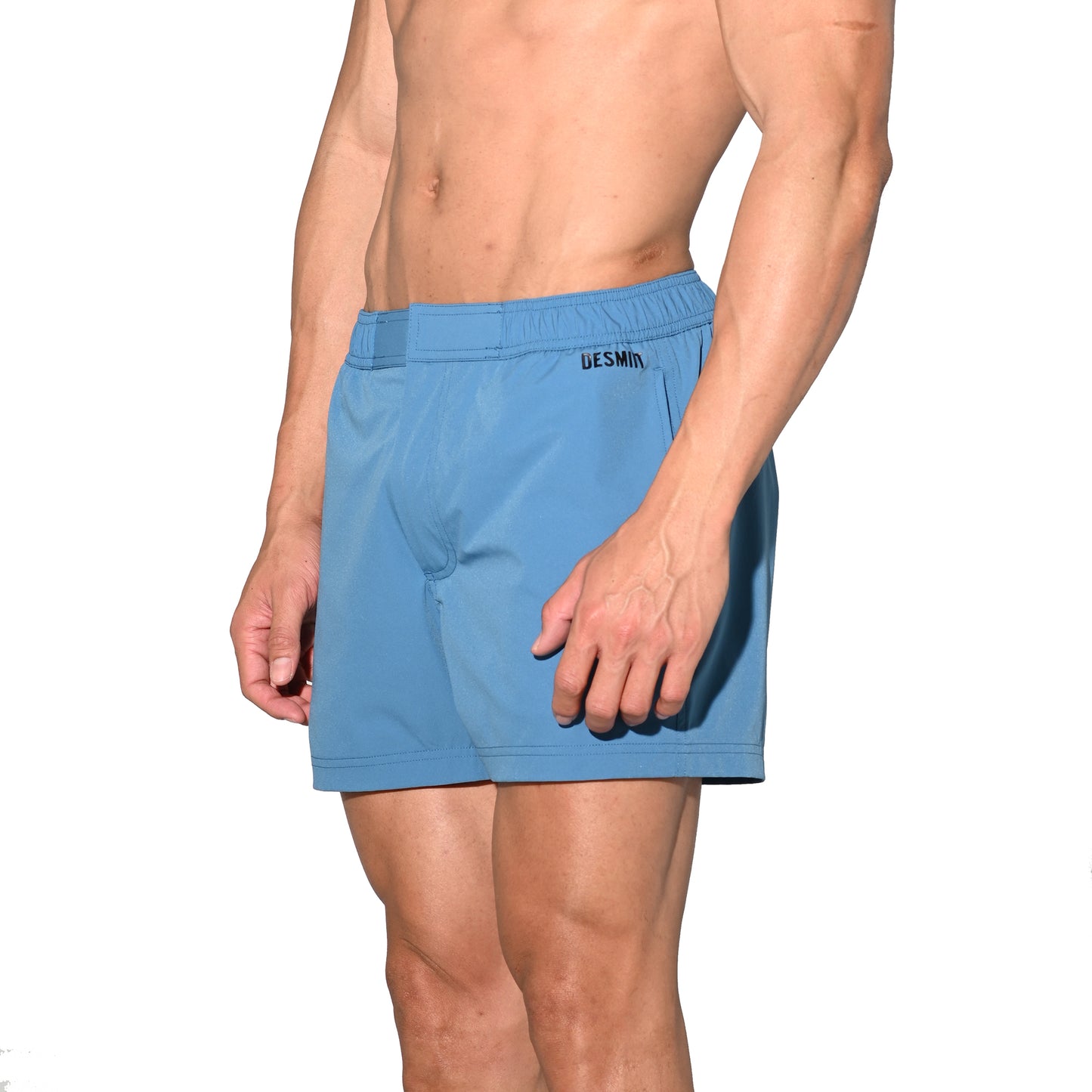 DESMIIT Men's Lightweight Quick Dry Solid Ultra‑Short Drawstring Board Shorts with Pockets for Gym Beach Aerobics B2576