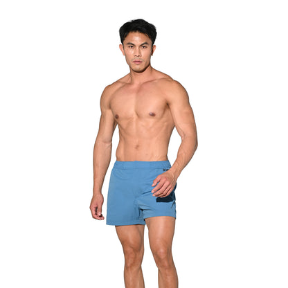 DESMIIT Men's Lightweight Quick Dry Solid Ultra‑Short Drawstring Board Shorts with Pockets for Gym Beach Aerobics B2576