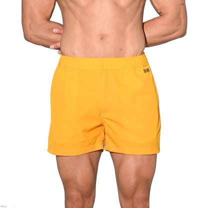 DESMIIT Men's Lightweight Quick Dry Solid Ultra‑Short Drawstring Board Shorts with Pockets for Gym Beach Aerobics B2576