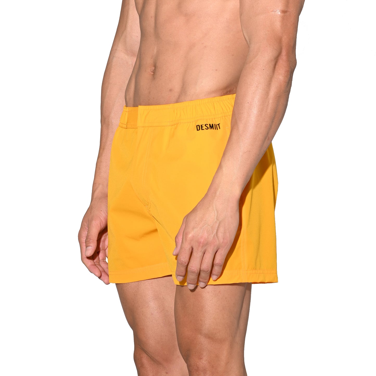 DESMIIT Men's Lightweight Quick Dry Solid Ultra‑Short Drawstring Board Shorts with Pockets for Gym Beach Aerobics B2576