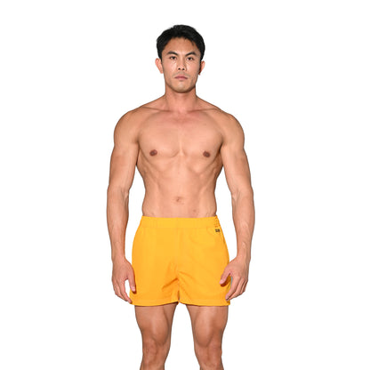DESMIIT Men's Lightweight Quick Dry Solid Ultra‑Short Drawstring Board Shorts with Pockets for Gym Beach Aerobics B2576