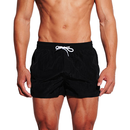 Men's Shiny Metallic Swim Trunks with Pockets, Quick-Dry Mesh Lined Board Shorts for Beach & Sports B2678