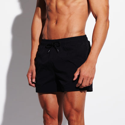 Men's Solid Ultra Short Athletic Running Shorts, High Stretch Soft Quick-Dry Gym Workout with Pockets & Brief Liner B2679