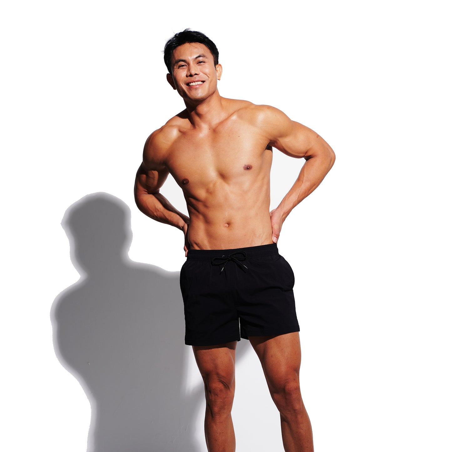 Men's Solid Ultra Short Athletic Running Shorts, High Stretch Soft Quick-Dry Gym Workout with Pockets & Brief Liner B2679