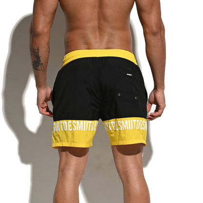 DESMIIT Men's Fashion Color Block Quick dry Swim Board Shorts, Quick‑Dry Breathable Beach shorts B3107