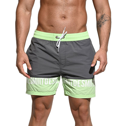 DESMIIT Men's Fashion Color Block Quick dry Swim Board Shorts, Quick‑Dry Breathable Beach shorts B3107
