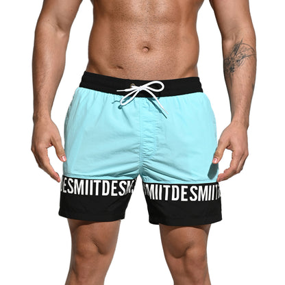 DESMIIT Men's Fashion Color Block Quick dry Swim Board Shorts, Quick‑Dry Breathable Beach shorts B3107