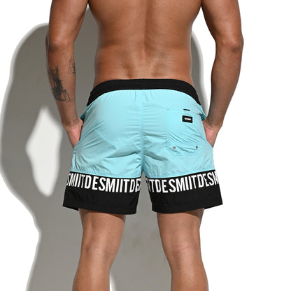 DESMIIT Men's Fashion Color Block Quick dry Swim Board Shorts, Quick‑Dry Breathable Beach shorts B3107