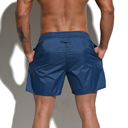 DESMIIT Men's Letter Printing Loose Board Shorts Fashion Work Out Fitness Freak Trunks B3112