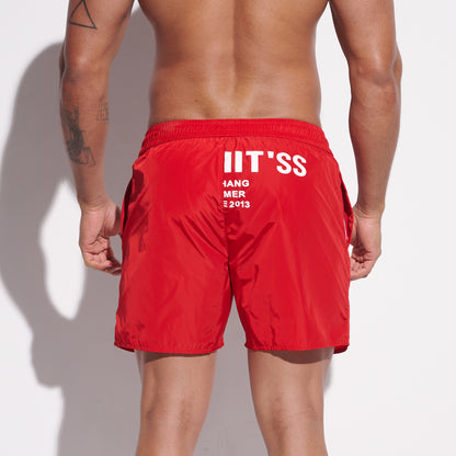DESMIIT Men's Modern Short‑Fit Drawstring Swim Board Shorts with Pockets, Breathable Summer Beach Trunks for Aerobics Everyday GYM shorts B3346