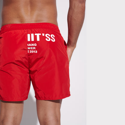 DESMIIT Men's Modern Short‑Fit Drawstring Swim Board Shorts with Pockets, Breathable Summer Beach Trunks for Aerobics Everyday GYM shorts B3346
