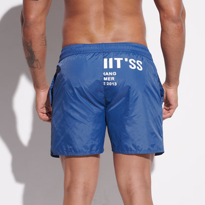 DESMIIT Men's Modern Short‑Fit Drawstring Swim Board Shorts with Pockets, Breathable Summer Beach Trunks for Aerobics Everyday GYM shorts B3346