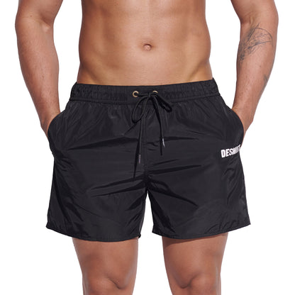 DESMIIT Men's Solid Basic Short‑Fit Swim Board Shorts, Breathable Summer Beach Gym Trunks B3348