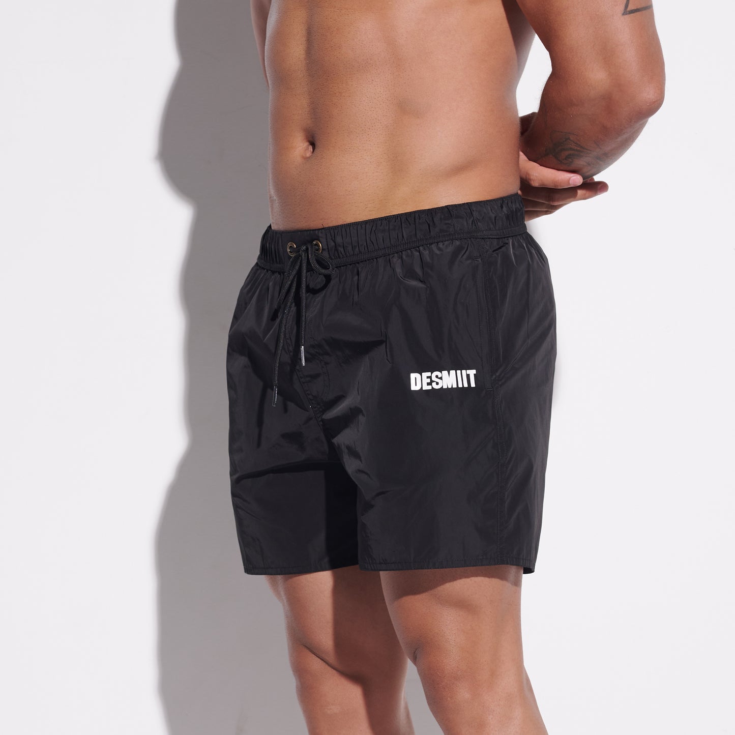 DESMIIT Men's Solid Basic Short‑Fit Swim Board Shorts, Breathable Summer Beach Gym Trunks B3348
