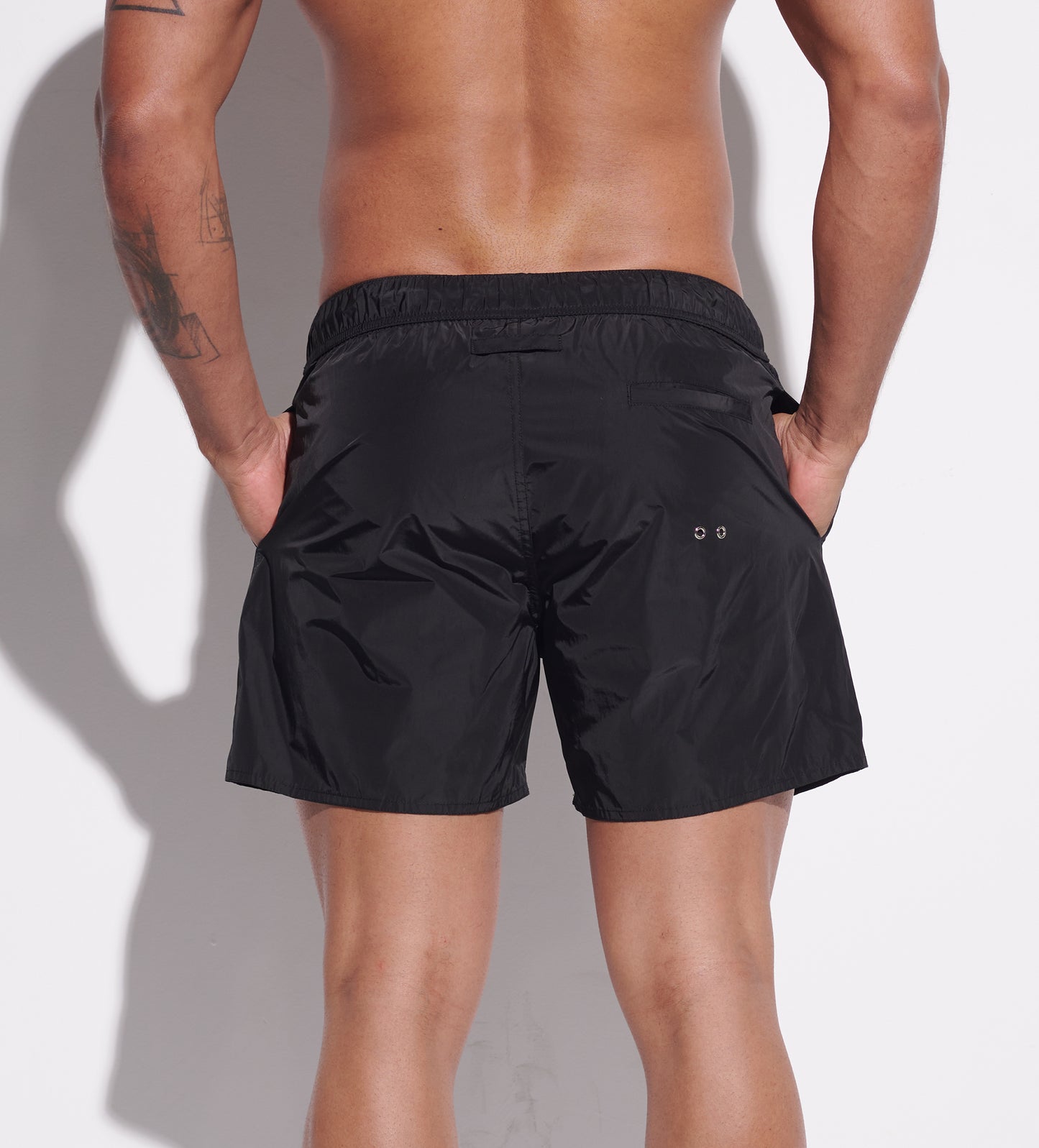 DESMIIT Men's Solid Basic Short‑Fit Swim Board Shorts, Breathable Summer Beach Gym Trunks B3348