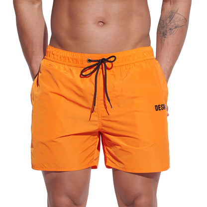 DESMIIT Men's Solid Basic Short‑Fit Swim Board Shorts, Breathable Summer Beach Gym Trunks B3348