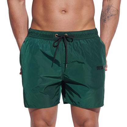 DESMIIT Men's Solid Basic Short‑Fit Swim Board Shorts, Breathable Summer Beach Gym Trunks B3348