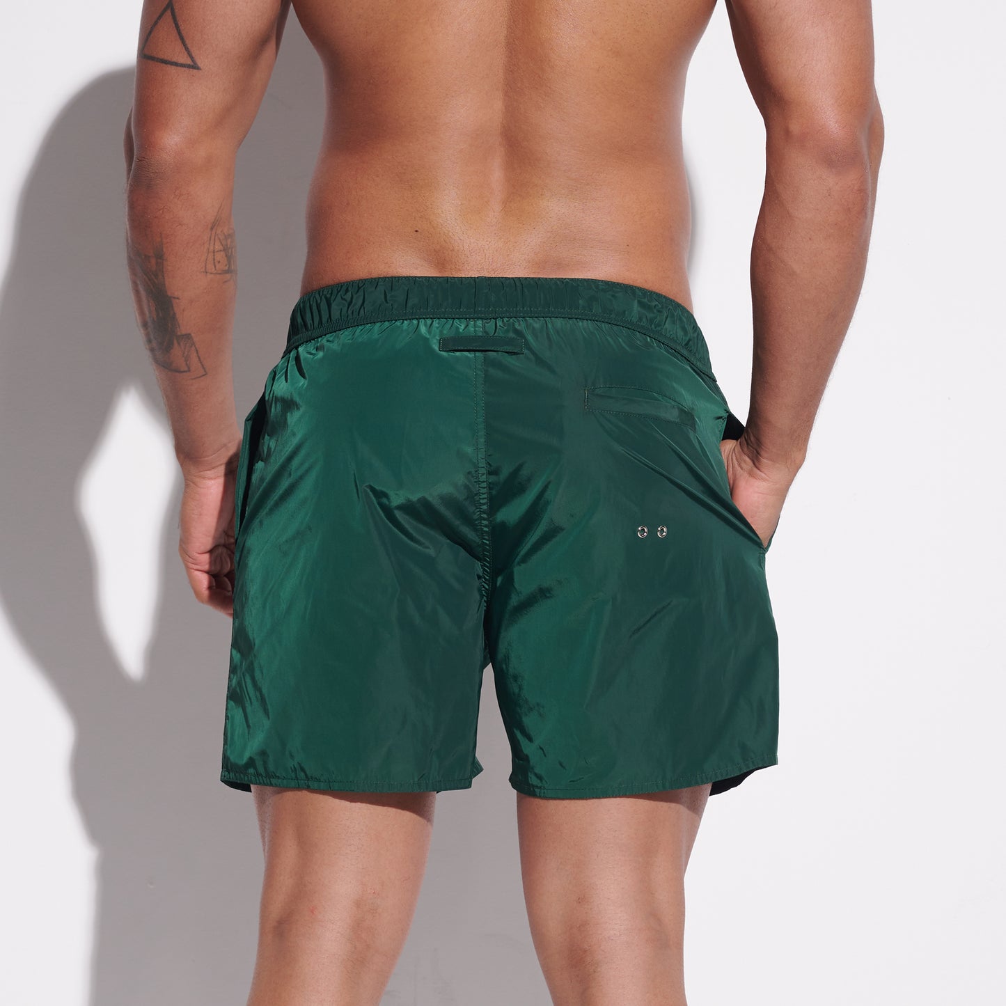 DESMIIT Men's Solid Basic Short‑Fit Swim Board Shorts, Breathable Summer Beach Gym Trunks B3348