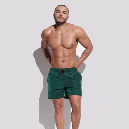 DESMIIT Men's Solid Basic Short‑Fit Swim Board Shorts, Breathable Summer Beach Gym Trunks B3348