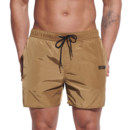 DESMIIT Men's Solid Basic Short‑Fit Swim Board Shorts, Breathable Summer Beach Gym Trunks B3348