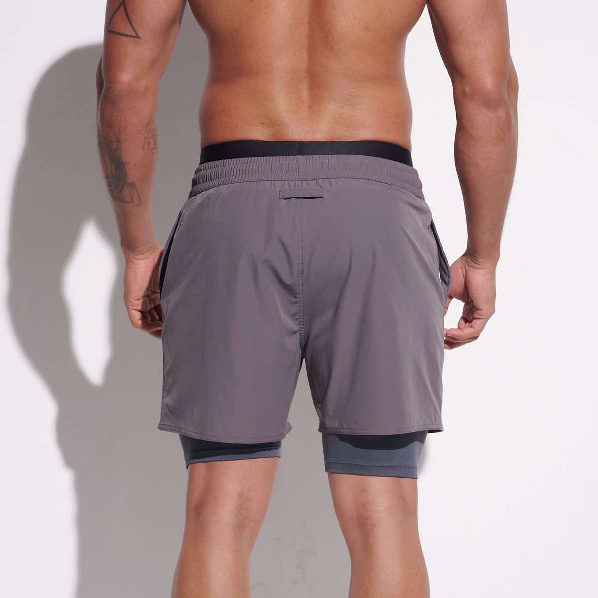 DESMIIT Men's Quick‑Dry 4‑Way Stretch Multi‑Functional Swim Shorts with Tight Long Inner Lining for Daily Wear Gym Aerobics B3358